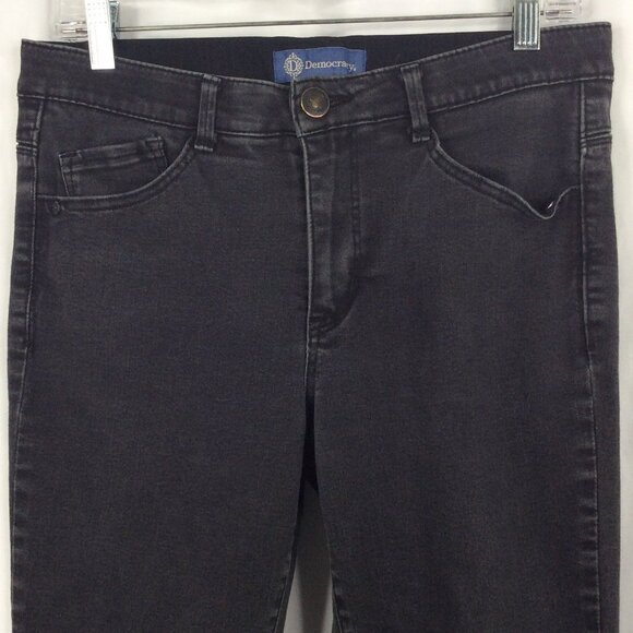 Democracy "Ab" Solution Jeans Womens Size 8 Faded Black Tummy Control Slimming - Picture 3 of 7